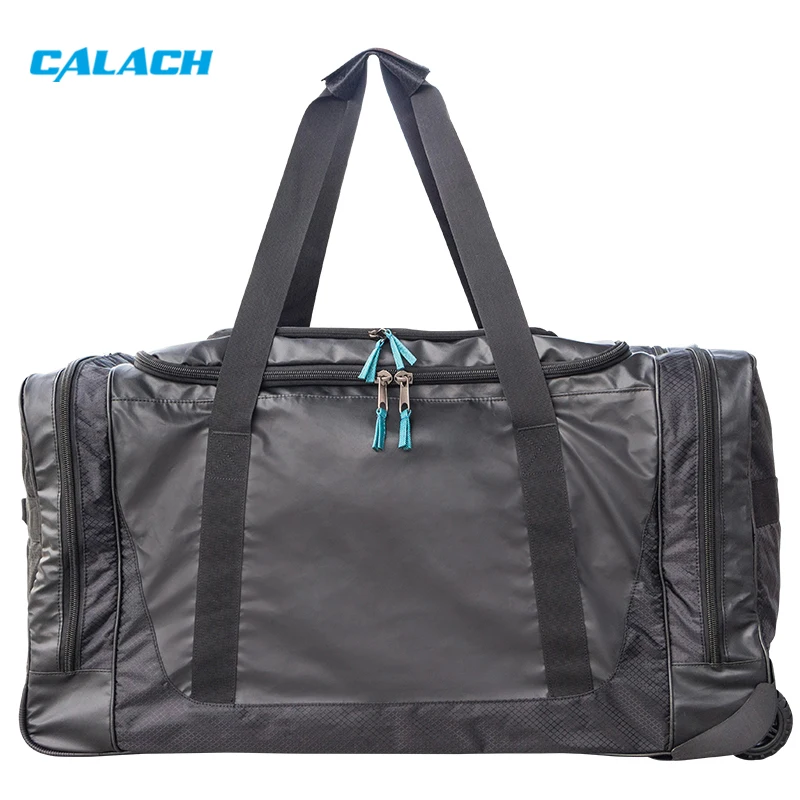 Professional wear-resistant and waterproof extra-large player equipment ice hockey ball bag with pull rod trolley wheel odm