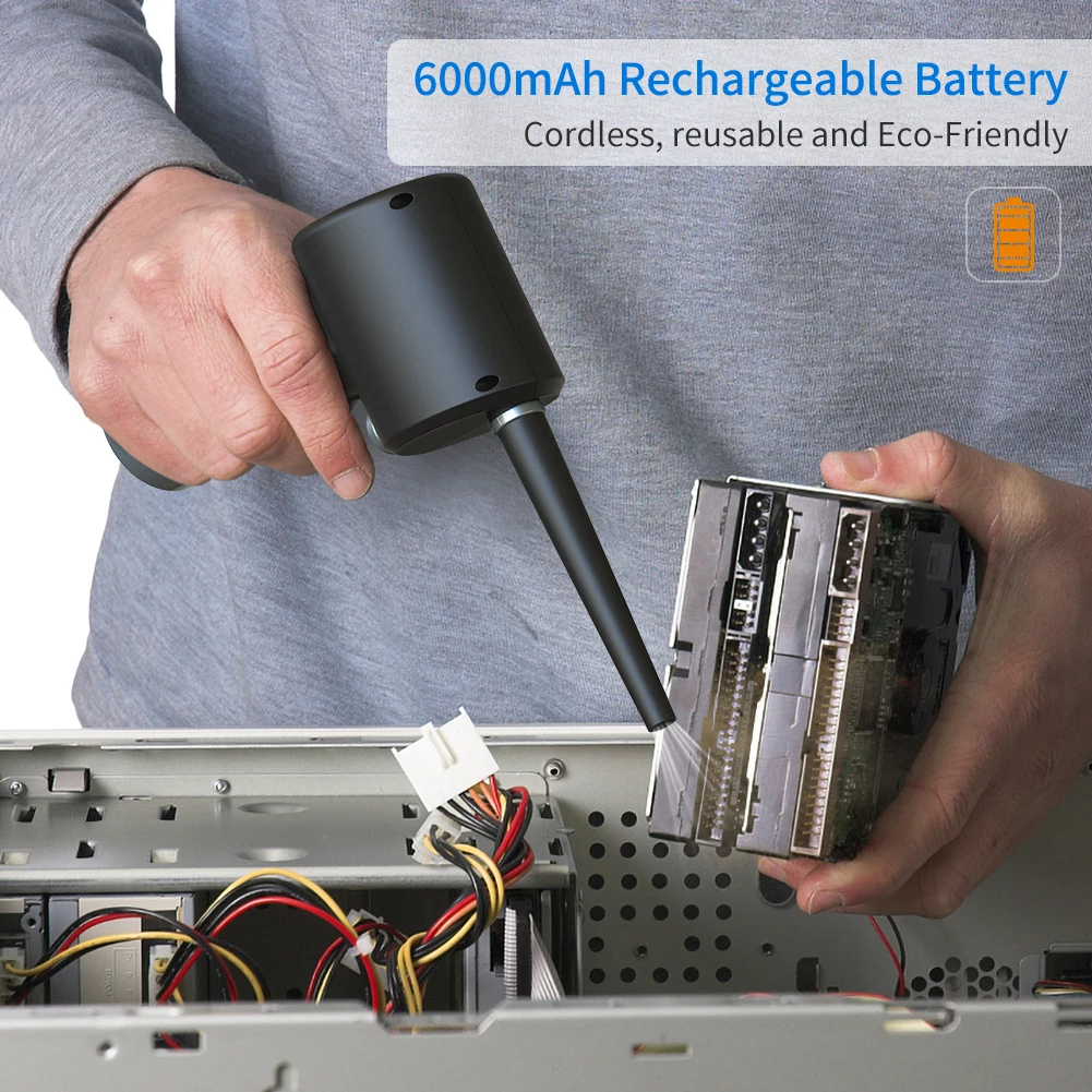 OPOLAR Electric Air Duster Rechargeable Computer Car Keyboard Portable Air Blower Duster Compressed Cordless Electric Air Duster