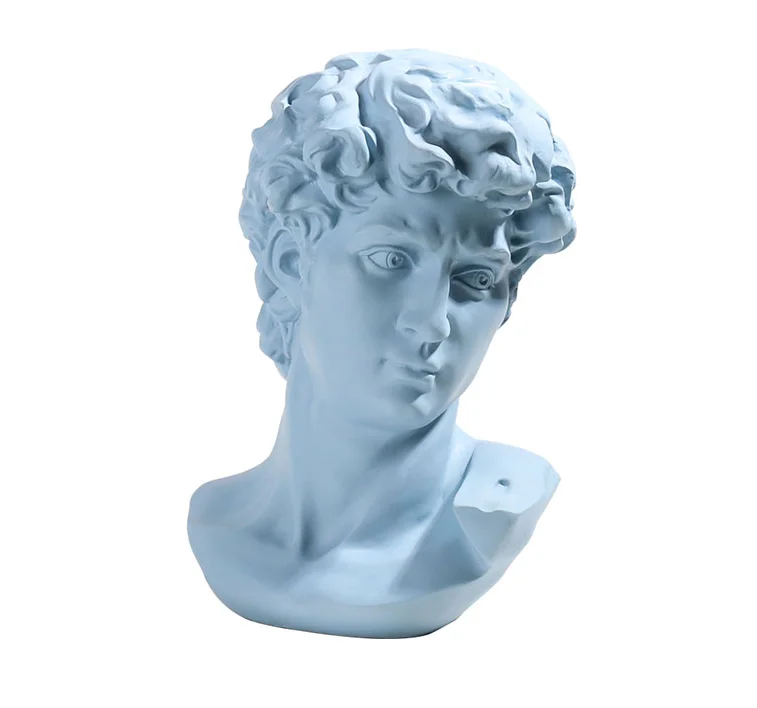 RESIN WHITE PORTRAIT GREEK MYTHS HUMAN DAVID GOLDEN EYES BUST HOME DECORATIVE STATUE MODEL FIGURINES LIGHT LUXURY HANDICRAFT