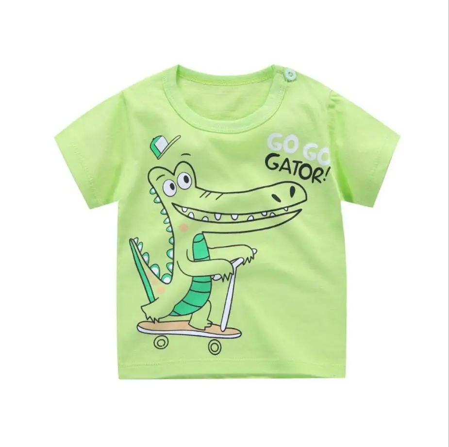 
High Quality 2-13Y Kids Cotton Cartoon Tops Summer Cute Girl Boy Short Sleeve T-shirt 