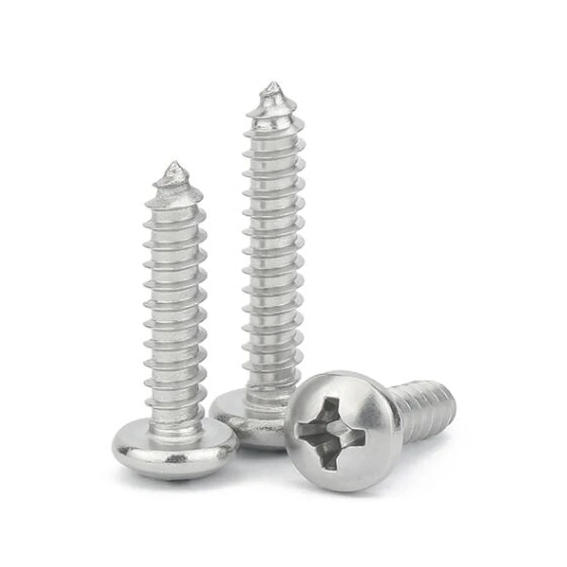 5mm B7 Carbon Steel Class Grade 4.8 8.8 10.9 12.9 Chrome Nickel Plated Cross Recessed Pan Round Head Wood Tapping Screw DIN7996