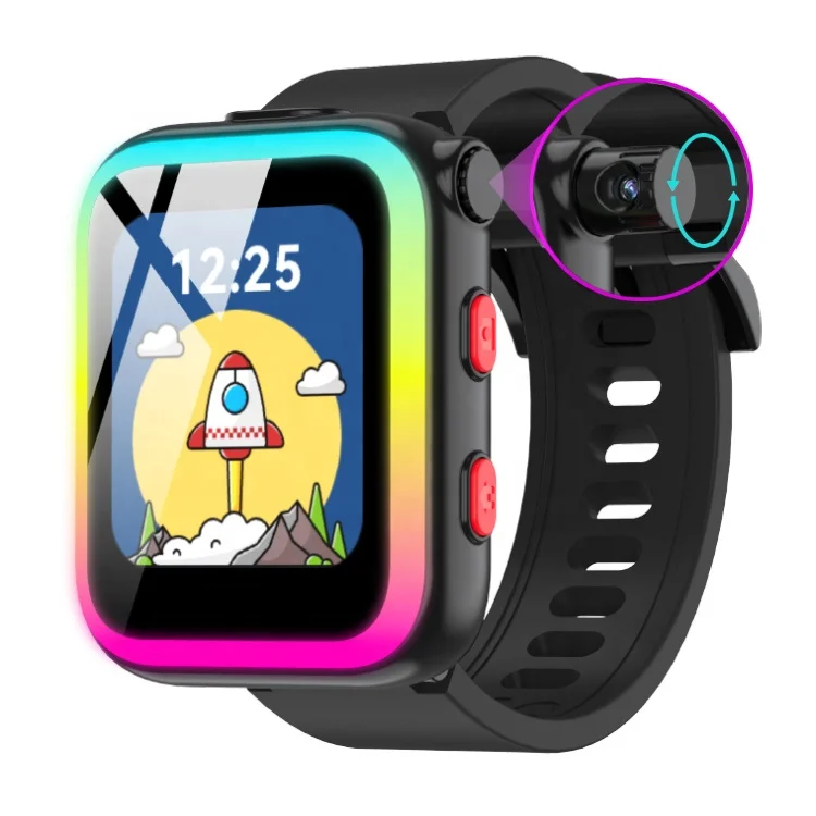 CTW24 New product small detachable kids smart watch with 90 degree rotatable and retractable camera 32 games 15 stories 4 music