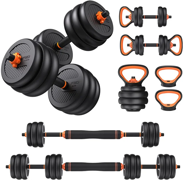 Adjustable Dumbbells, 4 in1 Dumbbells Set Used as Barbell, Kettlebells, Push up Stand Fitness Exercises for Home Gym Dumbbells