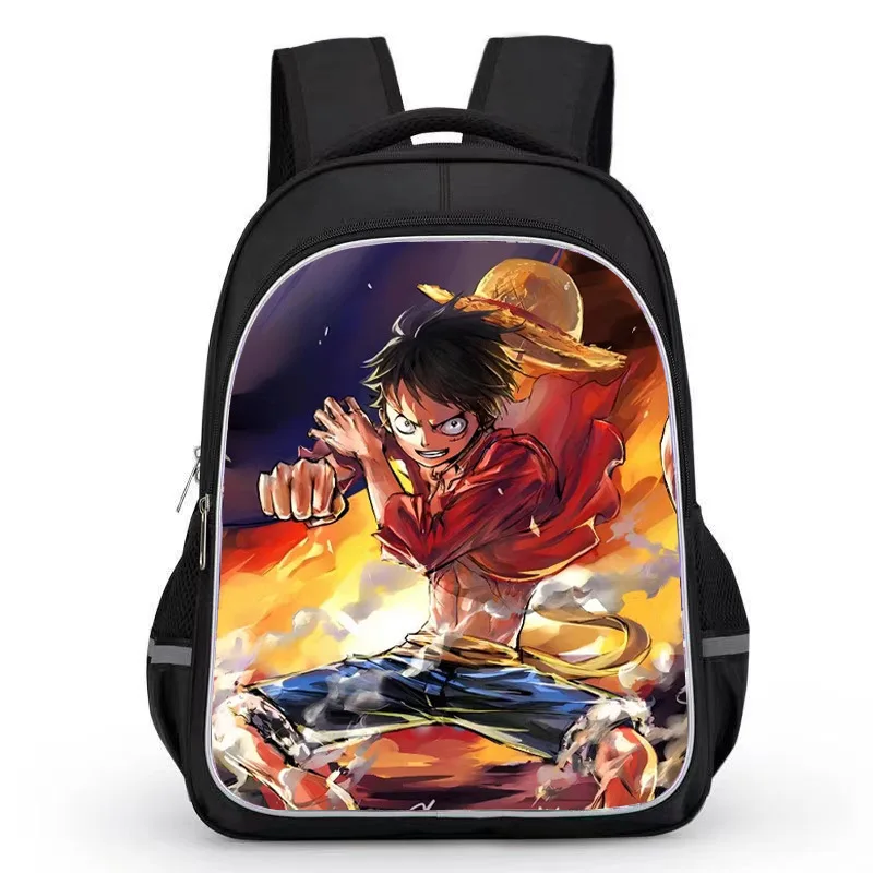 New Arrival Anime One Piece Students School Bags Cartoon Luffy Large Capacity Kids Backpacks Boys School Bags Wholesale