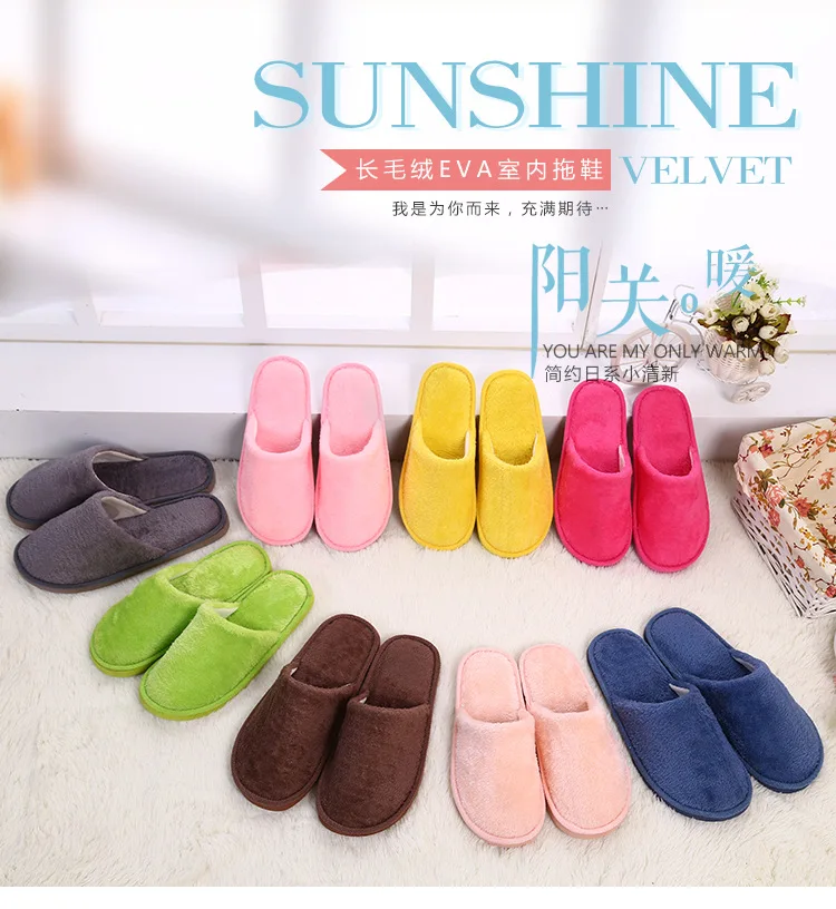Hot EVA home indoor plush slippers cheap Autumn and winter warm slippers for men and women