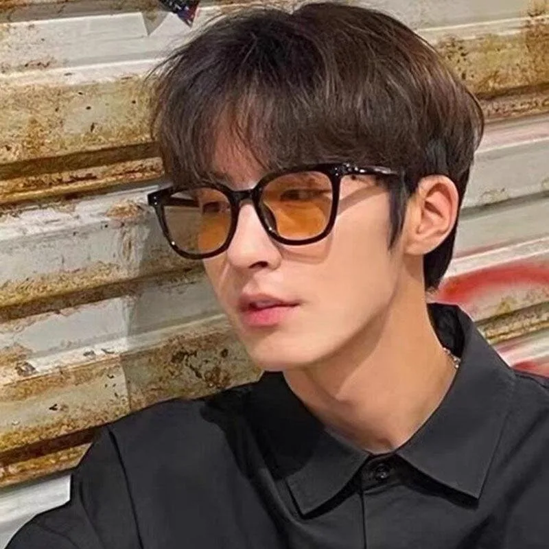Summer Korean Style Gradient Women Men Trendy Cheek UV Protection Outdoor Custom Logo Shades UV 400 Half Clear Frame Sunglasses