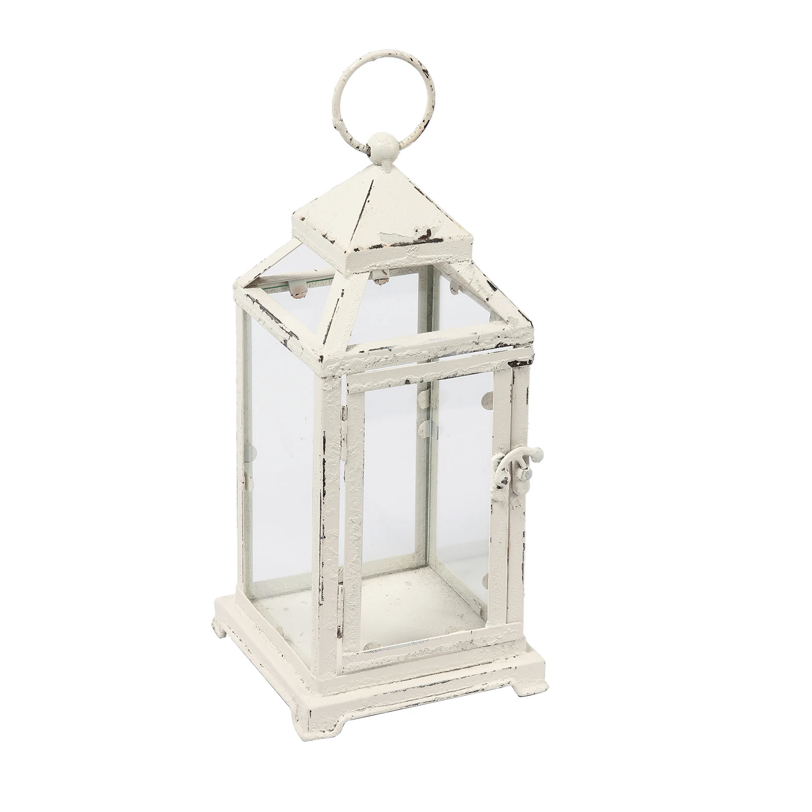 Farmhouse Decor Best Quality Handmade Christmas Ornaments Wedding Decorative White Iron Framed Rustic Metal Candle Lantern