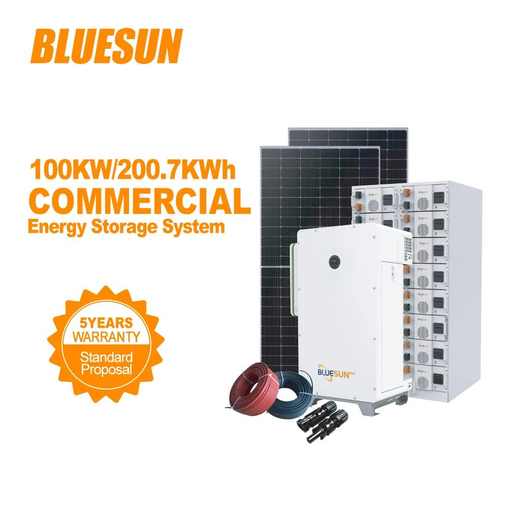 Bluesun Solar standard storage solar system 30kw 50kw 100kw hybrid solar system for home use and commercial use