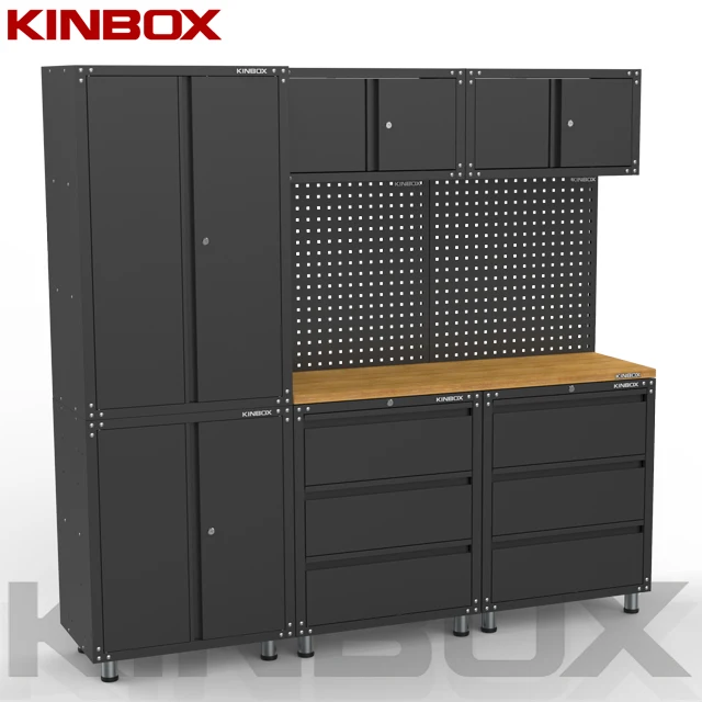 Kinbox 9 Pieces Garage Furniture Storage Cabinet Combination for Workshop