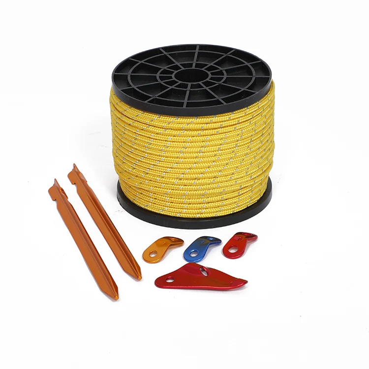 50m Polyester High-Visibility Reflective GuyLines Camping Tent Rope Camping Cord for Hiking Tent Rope