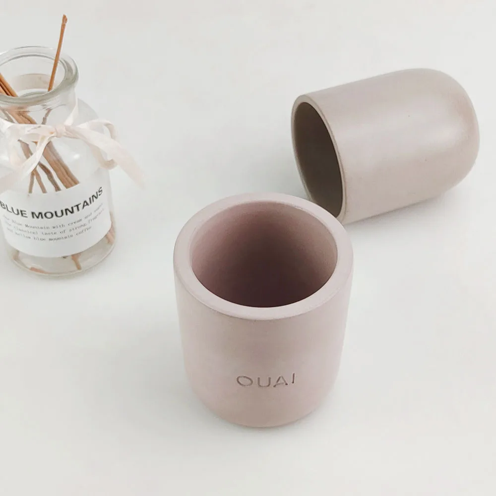 Индивидуальная матовая бетонная банка для свечей, роскошные цементные подсвечники, декоративные