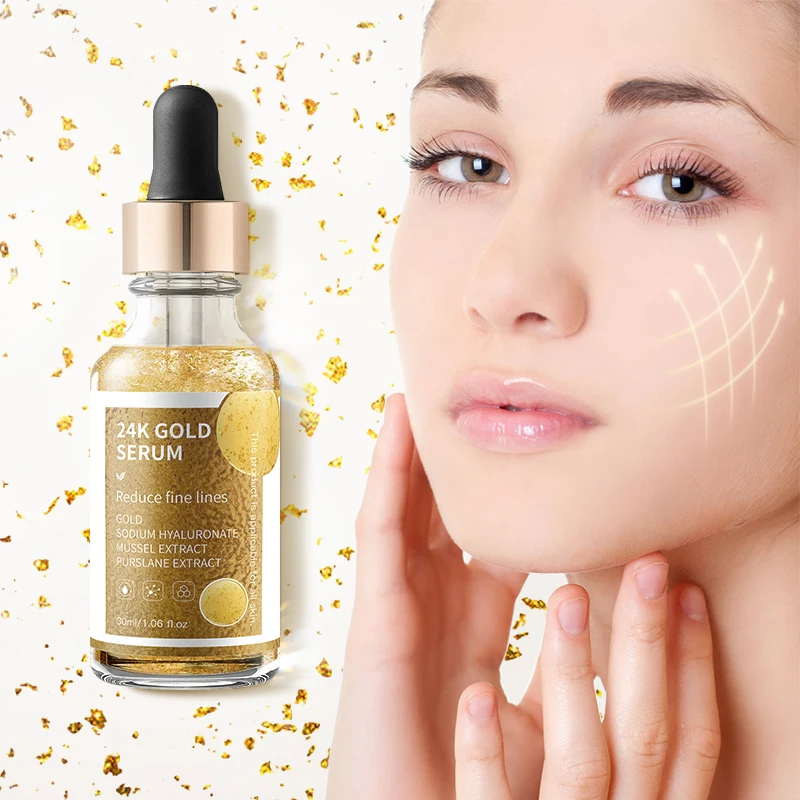 Wholesale Private Label Serum Hyaluronic Anti-aging Anti-wrinkle Moisturizing Vitamin E Collagen 24K Gold Serum