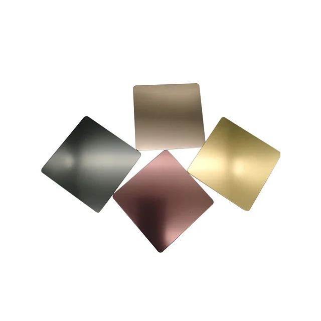 High Quality Luxurious Golden Color Coated Hairline 304 Decorative Stainless Steel Sheet Professional Designed PVD Stainless