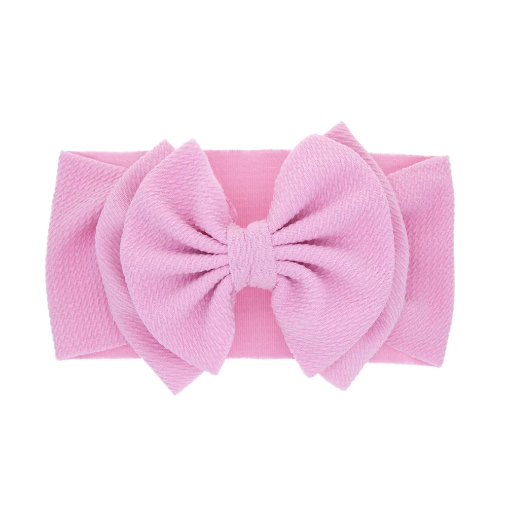 Aliexpress hot selling Soft Rib Fabric bowknot hair accessories for children  pure color baby hairband kids multi color headband