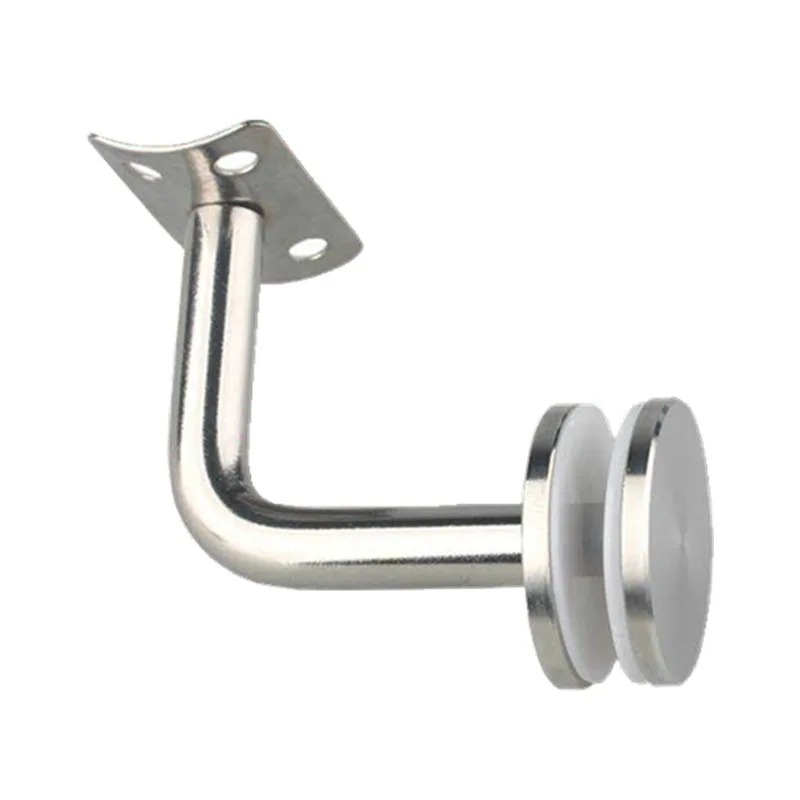 Haokai Solid Stainless Steel Handrail with Fixed Glass Bracket Glass Support Column for Wall or Deck Balustrade Accessories