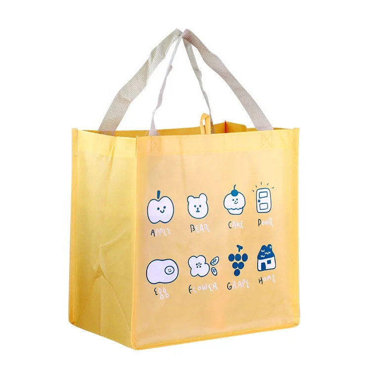 Eco-friendly reusable custom kids logo printed recycled non-woven shopping bag