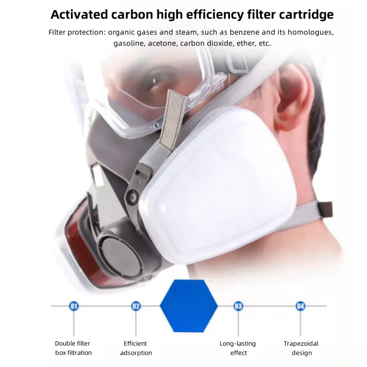 Low MOQ Reusable Silicone Mask with Dual Breathing Filter Semi Dust Mask for Painting and Welding