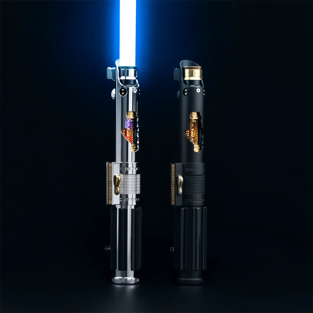 TXQsaber knightfall lightsaber 7/8 inch Blade Metal Hilt Neo pixel Swing Dueling 16 Sets of Soundfonts Blaster FOC Laser toys