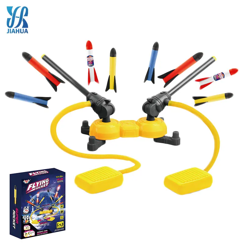 Rockets Launcher Eva Foam Distance Shooting Rockets Toys With Foot 2 Launchers Pad Fun Rockets Launcher Toys