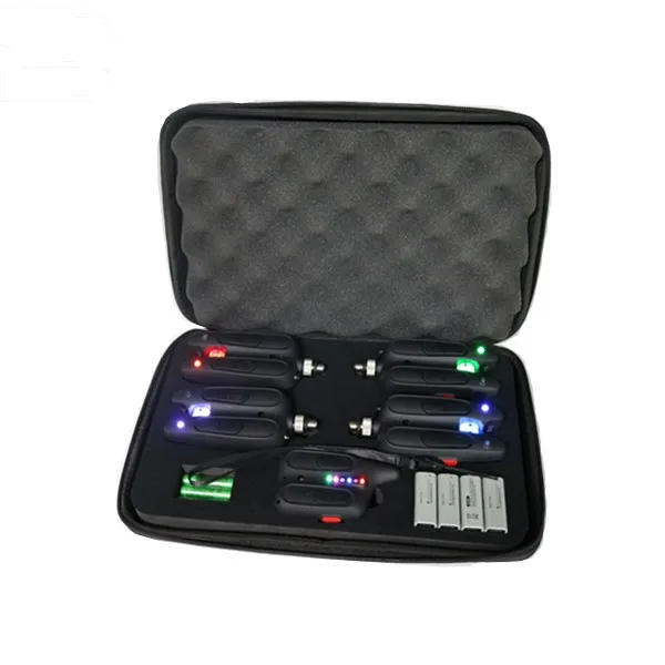 Anti-theft wireless waterproof JZH-RF1118 4+1  set  Black  Carp  Fishing Bite Alarm for wholesale