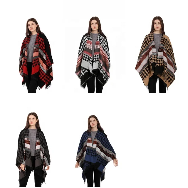 Thin Tassel National Ethnic New Design  Pashmina Poncho Wrap Wool Shawl Cape Winter Blanket Free Sample