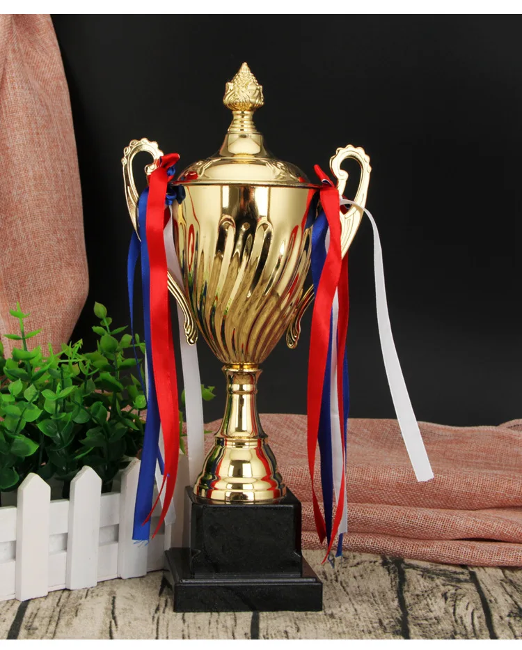 Factory wholesale price trophies and medals custom logo Gold plating process metal trophy