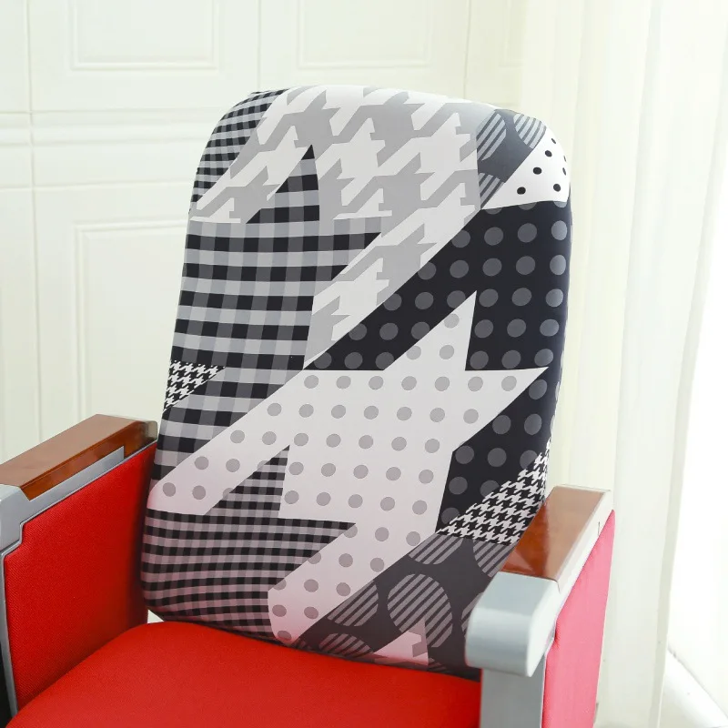 Custom any LOGO Elastic split chair cover dustproof protective cover auditorium chair back cover cinema