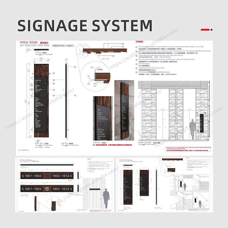 Custom Hotel and Resort Walnut Wood&Acrylic House Room Door Number Sign Name Plates for Arabic Market