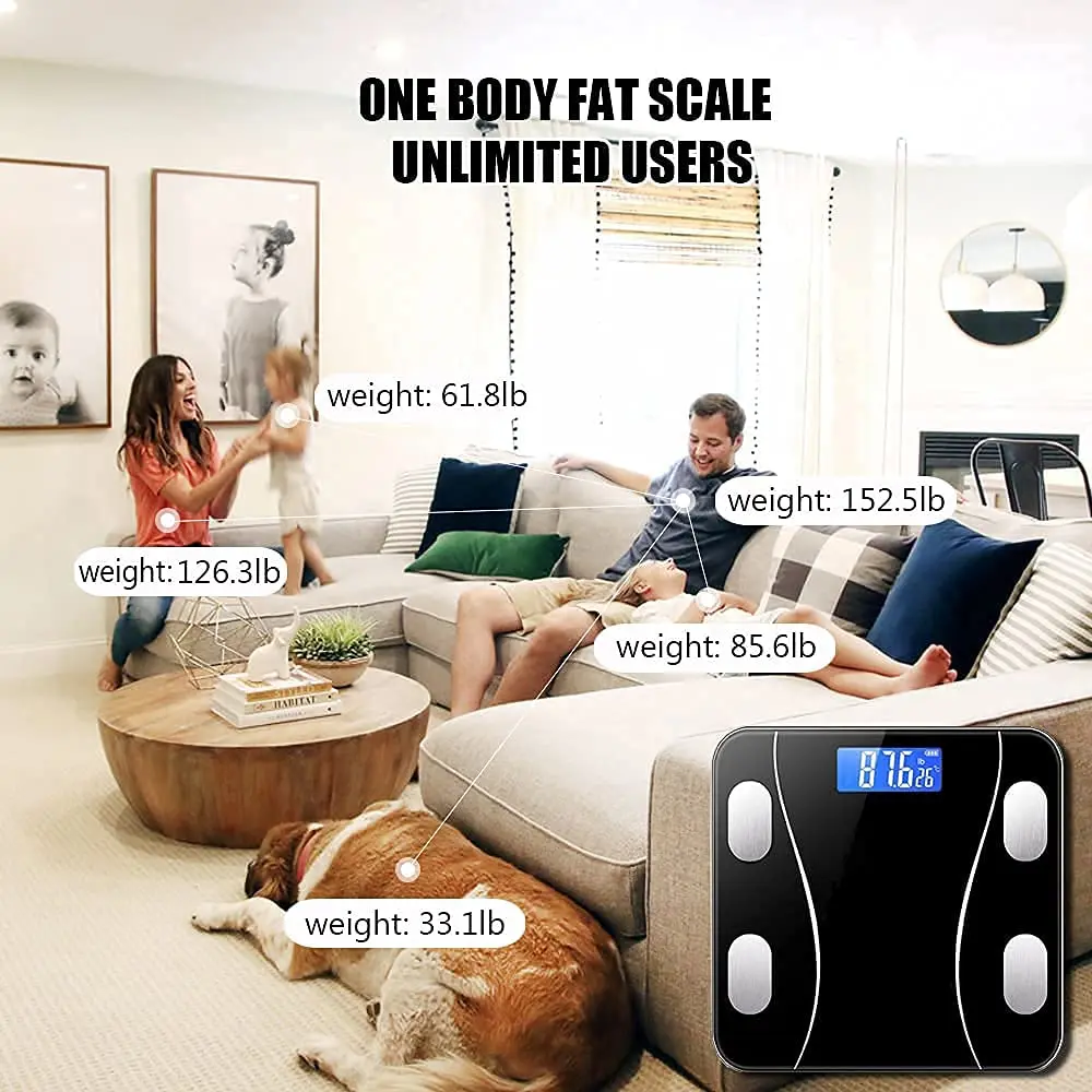 Scala Di Grasso Corporeo Body Fat Scale Bluetooth Synchronous Scale Digital Display Square Smart Kitchen Tools Electronic Scales