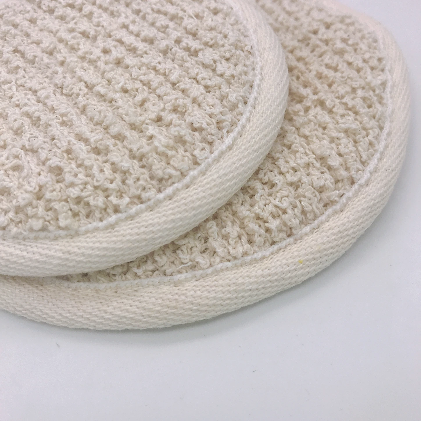 cheap round bath sponge Natural Eco Friendly hemp back body scrubber