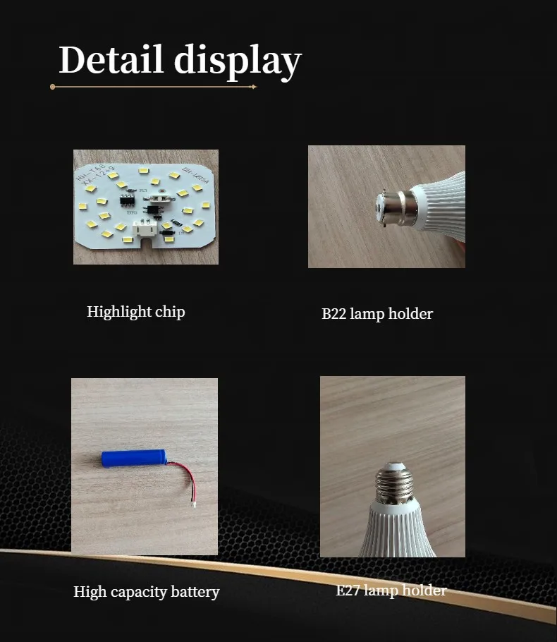 Home power outage emergency rechargeable smart Led bulbs 15W Built in lithium battery Ceiling lamp LED Bulb
