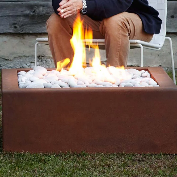 Metal Home Warming Decoration Customized Corten Steel Hanging Table Nature Gas Outdoor Fire Pit