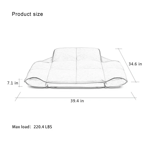 
(PATENTED PRODUCT, DEALERSHIP CERTIFICATE NEEDED)Stark Pet Bed with exclusive pet-friendly adjustable armrests and a comfy base, 