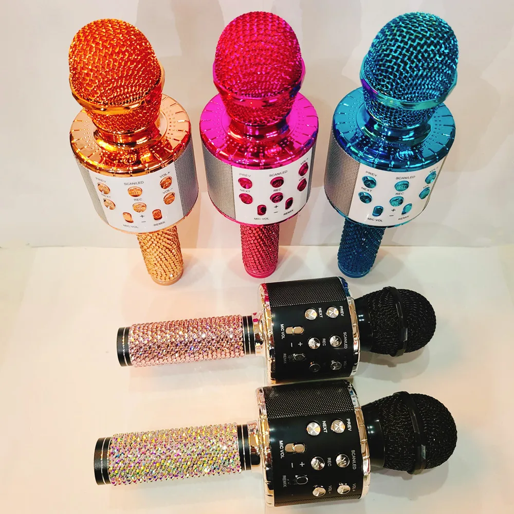 Top Seller Portable Wireless Karaoke 2 in 1 Multifunction Wireless Microphone and Speaker bling Microphone