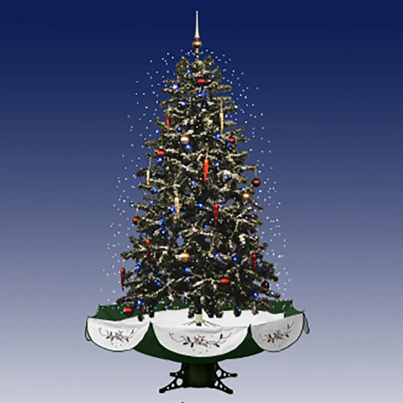 Christmas Decoration 74' Musical Snowing Artificial Christmas Tree with Red or Green Umbrella Base