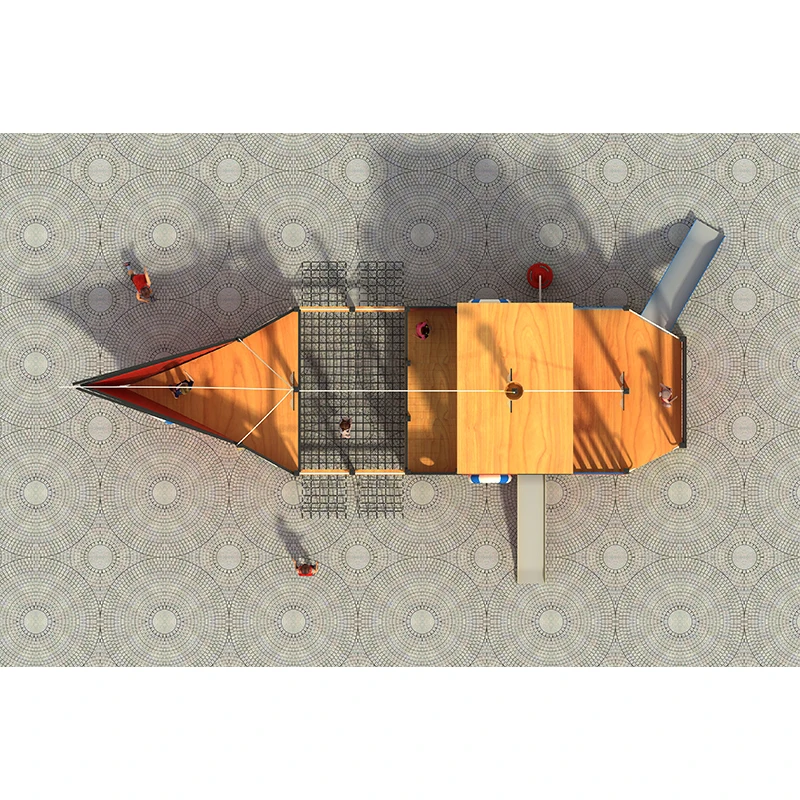 Pirate ship and slide is LETIAN factory made by for the steel and plastic amusement park equipment