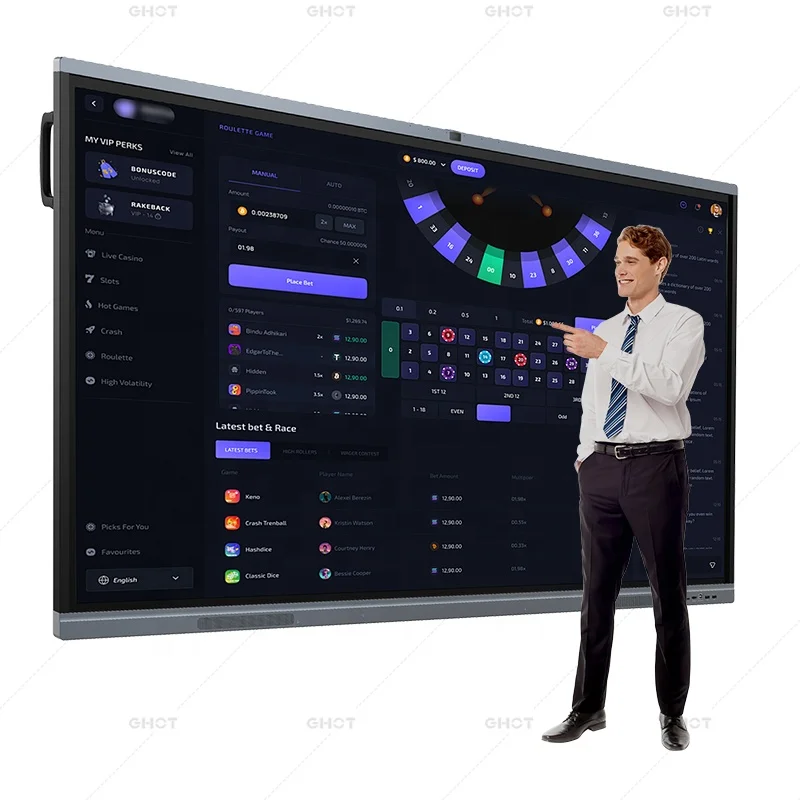 High Quality Interactive Whiteboard 982.61 Training Smart Whiteboard Anti-blue Light Glass Digital Flat Panel Interactive boards