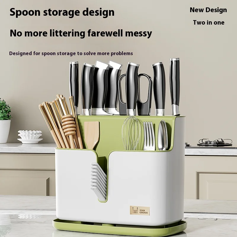 Customized Plastic Kitchen Shelf Home Multifunctional Knife Holder Wall Mounted Storage Cage
