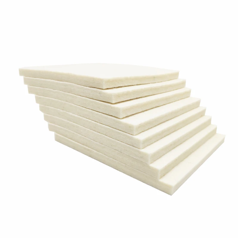 Factory customized 3mm 6mm 10mm thick 100% wool fabric industry felt wool white felt for seal fire retardant