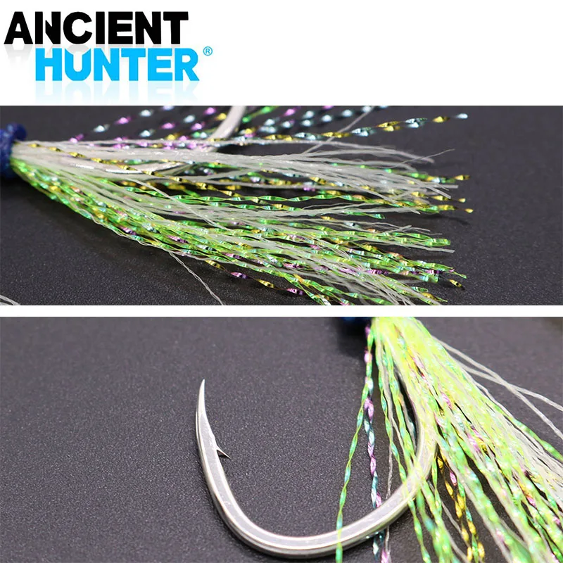 Ancient Hunter Auxiliary hook 1/0 2/0 3/0 4/0 5/0 High Carbon Steel Good Anti rust Jig Hook