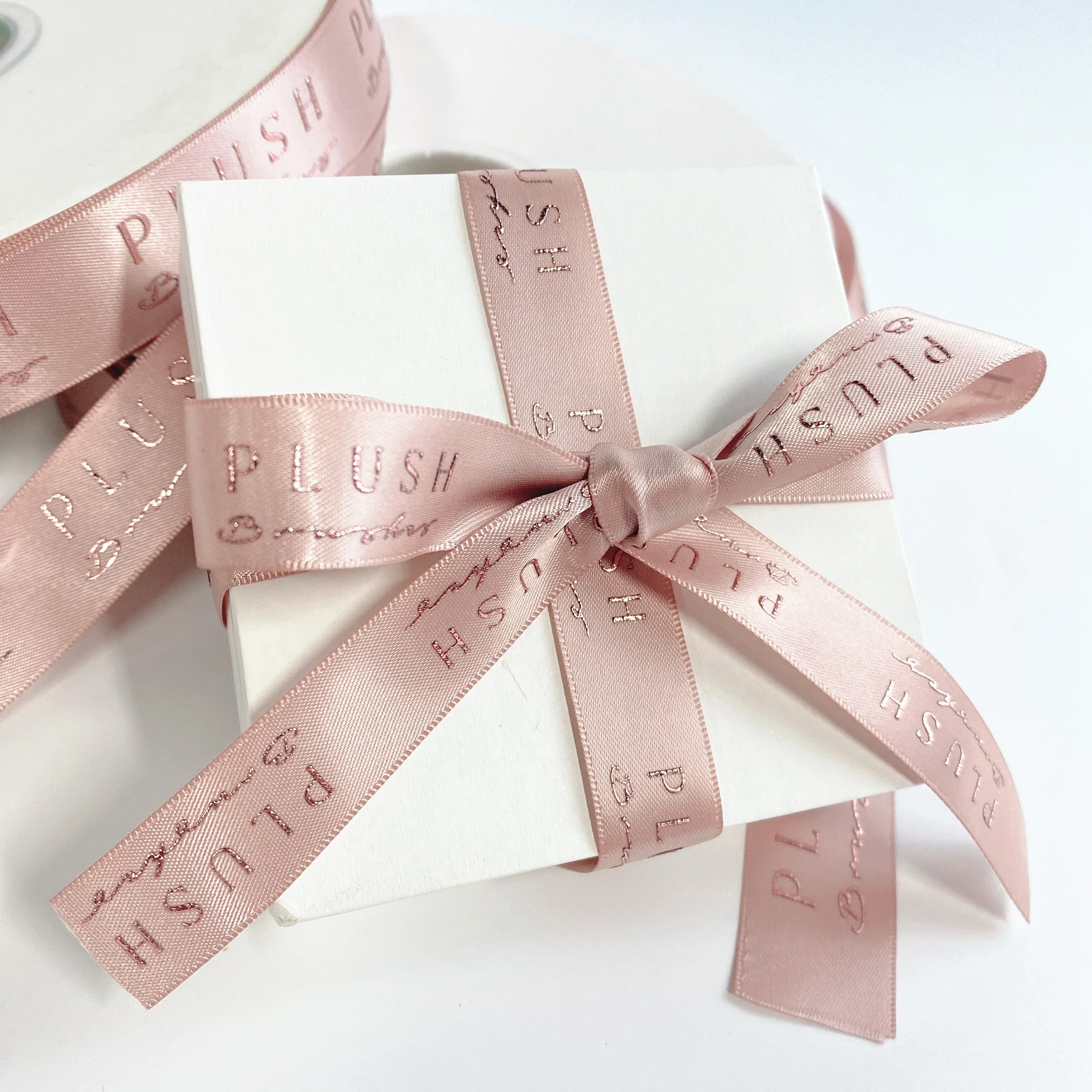 New design custom bow ribbon rose gold 2.6cm width ribbon gift boxes ribbon