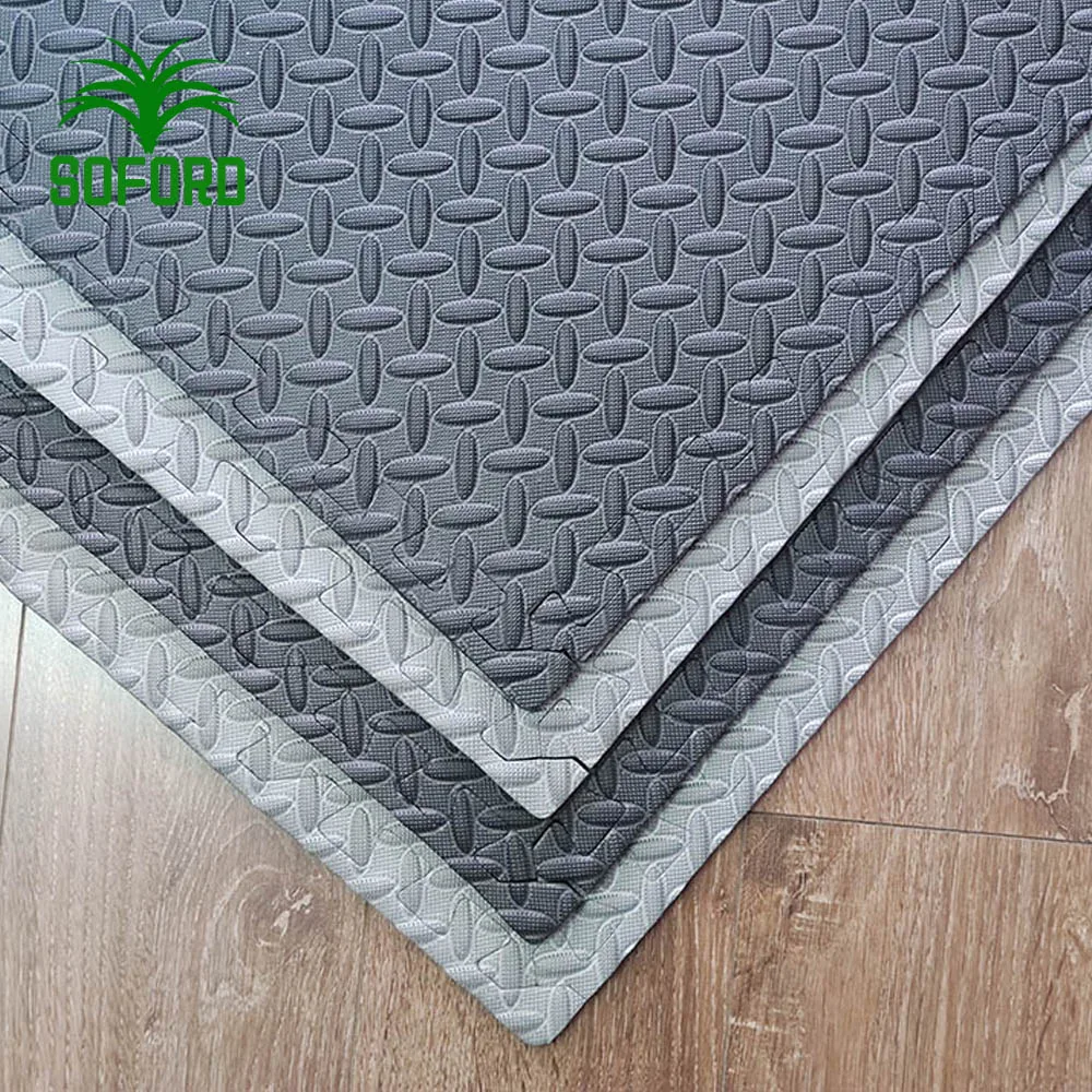 Grey and Black 10mm  rubber Eva foam sheet with Leaf pattern