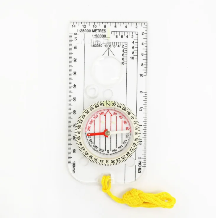 
ap Measure Compass Liquid Compass Multi-function 2 In 1 Orienteering Navigation Compass 1:50000 Scale Ruler Compass MagnifyinG 