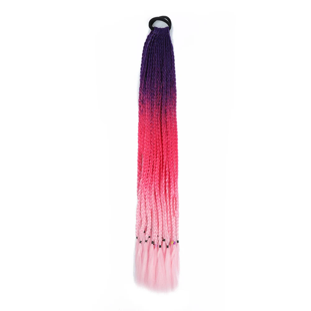 Dreadlocks Ponytail Wig Colorful Braids Matte High Temperature Fiber Punk Hip Hop Color Trendy