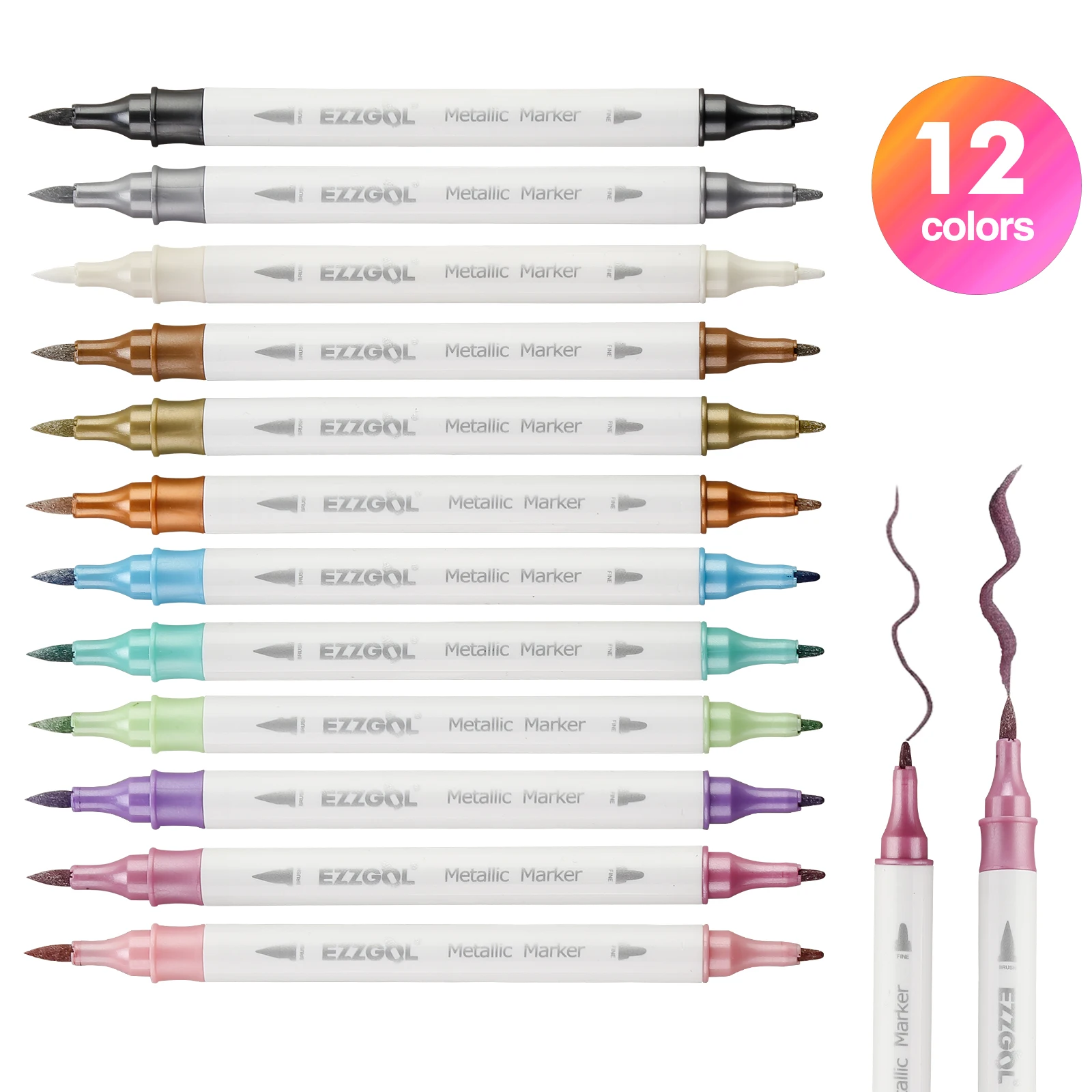 DIY drawing brush fine tips Metallic Pens for Black Paper, Scrapbook, Card Making, Rock Painting