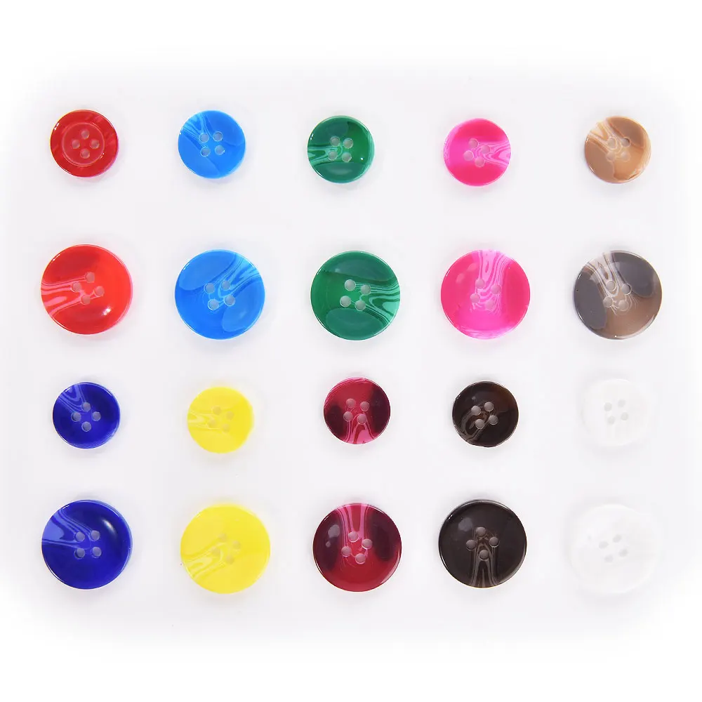 Hot selling Solid Color Sewing 4 Hole Polyester Resin Button for Cloth