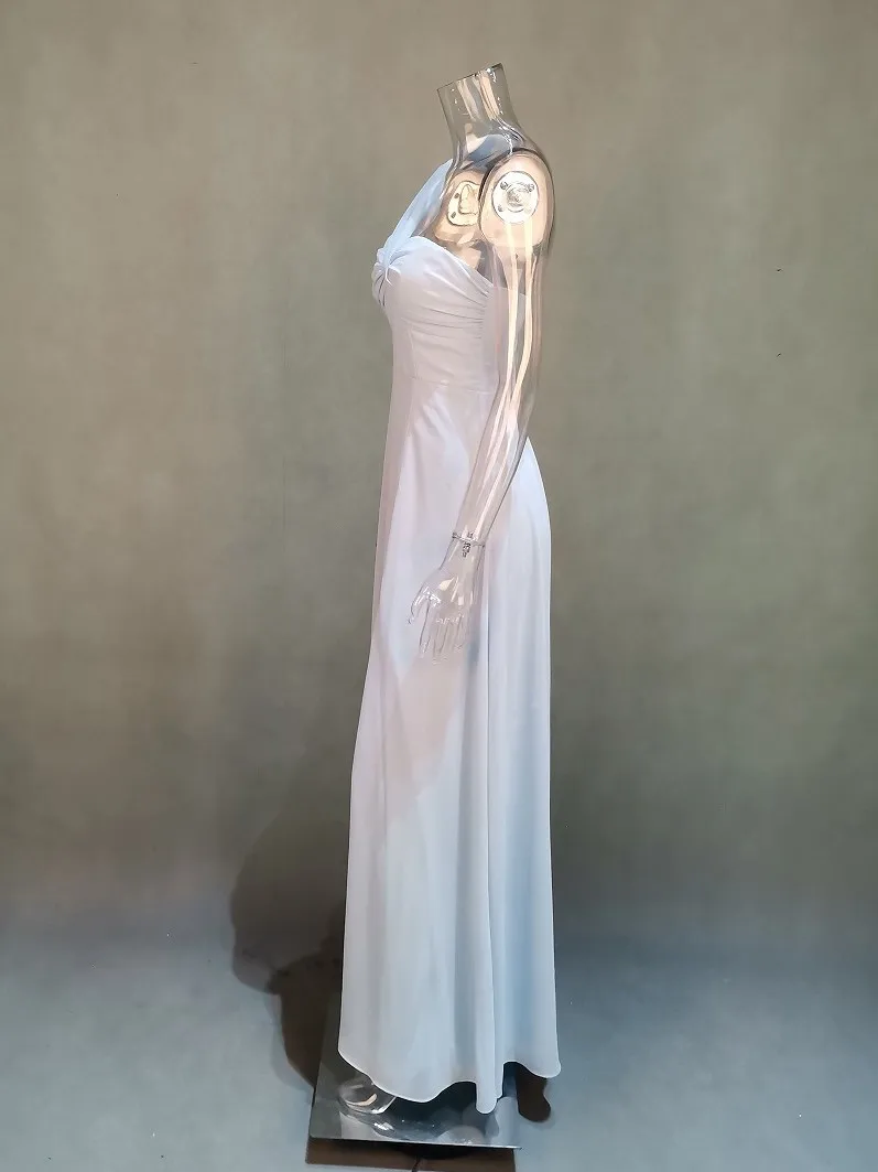 New Arrivals Strapless  High Quality Lady Elegant backless satin prom long Party Dresses Women  Evening Dress