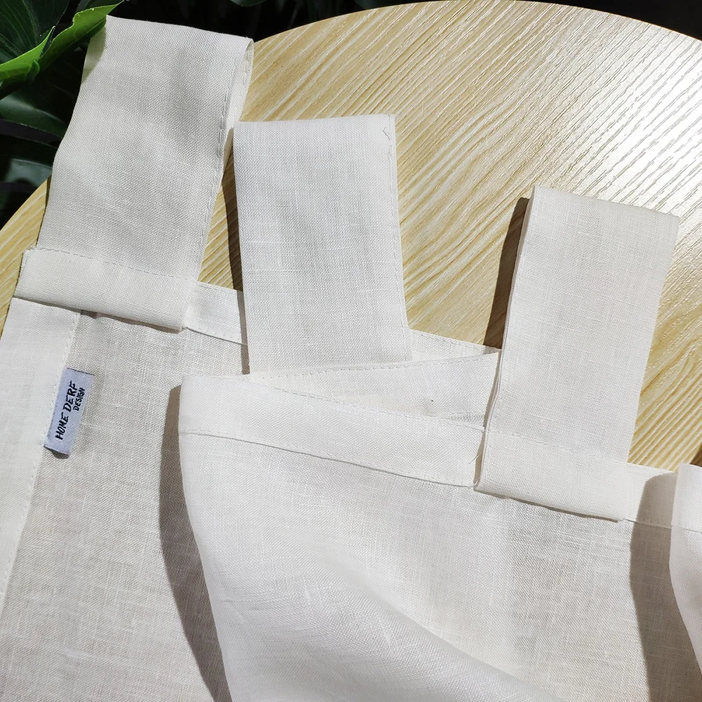 wholesale pure flax linen living room curtain custom design curtains