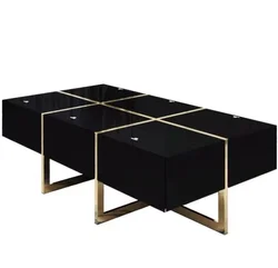 Luxury living room home furniture wooden coffee table with drawers