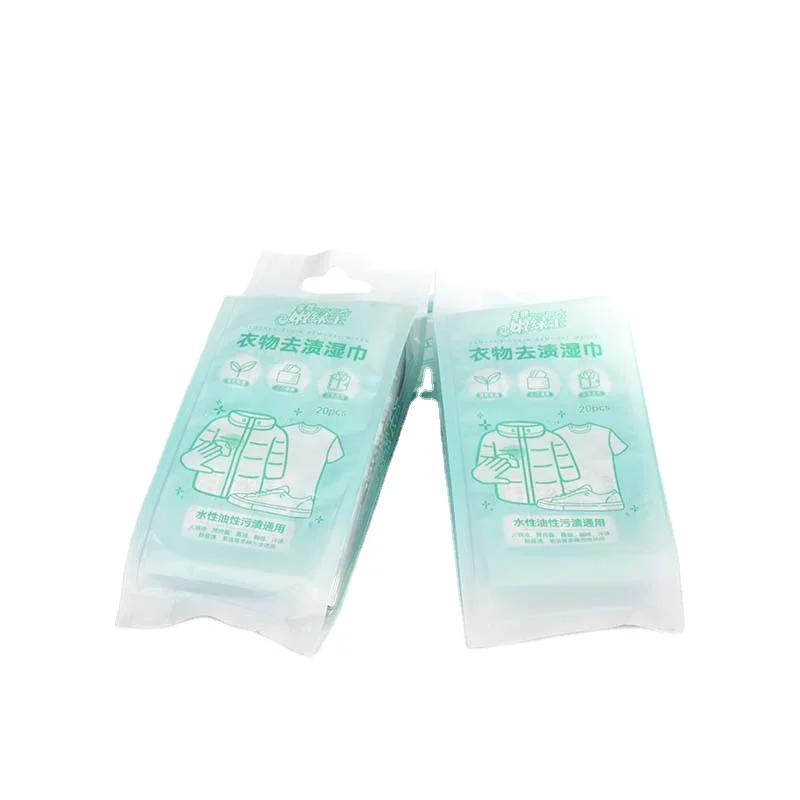 Single Packed Care Easy Quick Remove Stains Wet Wipes Down Jacket Cleaning for Clothes Decontamination Wipes